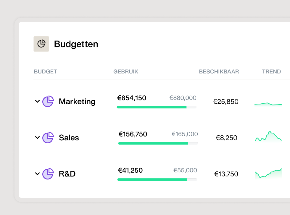 Afbeelding die laat zien hoe de nieuwe functionaliteit voor het bijhouden van budgetten werkt